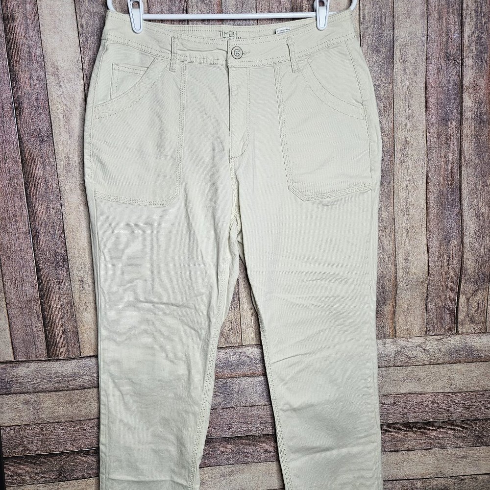 Time and Tru Women's Cropped Pants - Light Beige